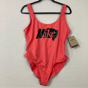 New Nike Orange Black One Piece Bikini size XL